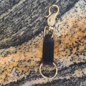 LN! Authentic Vintage Coach Trigger Snap Key Fob Style #7212 Leather Solid Brass